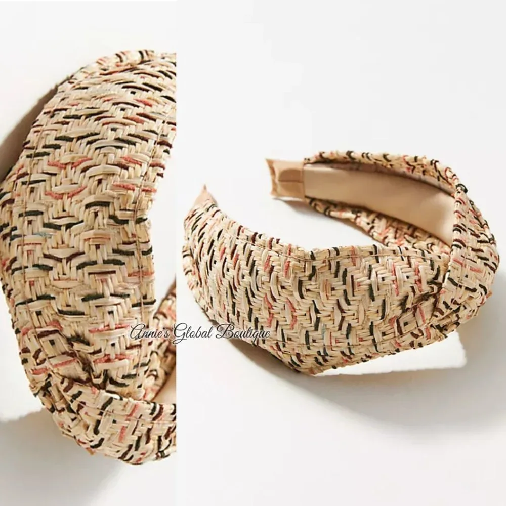 RARE NWT ANTHROPOLOGIE Zig-Zag Textured Woven Knotted Headband - Picture 10 of 16